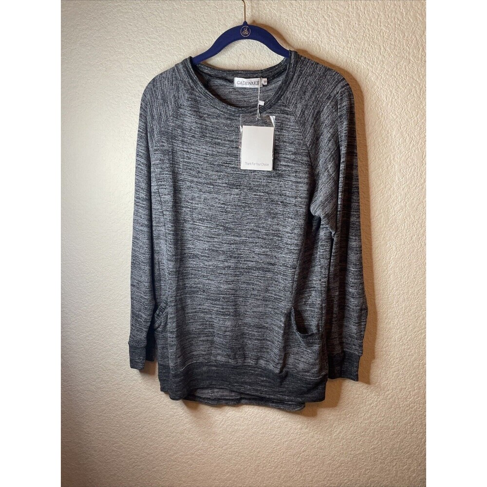 Gadewake women oversize sweater long pockets boho hippie city athleisure S